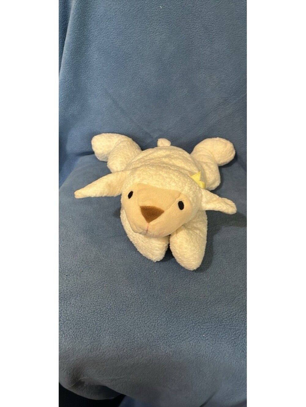 Ty Sleepy Schaf White Lamb Plush w/ Yellow Ribbon Washable 6-14in 1999